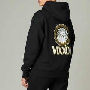 Vixxon‎ Womens Medusa Full Zip Hoodie Black Fleece Small goth streetwear edgy